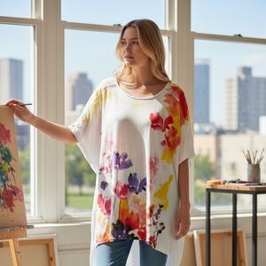 Colorful Floral Short Sleeve Tee